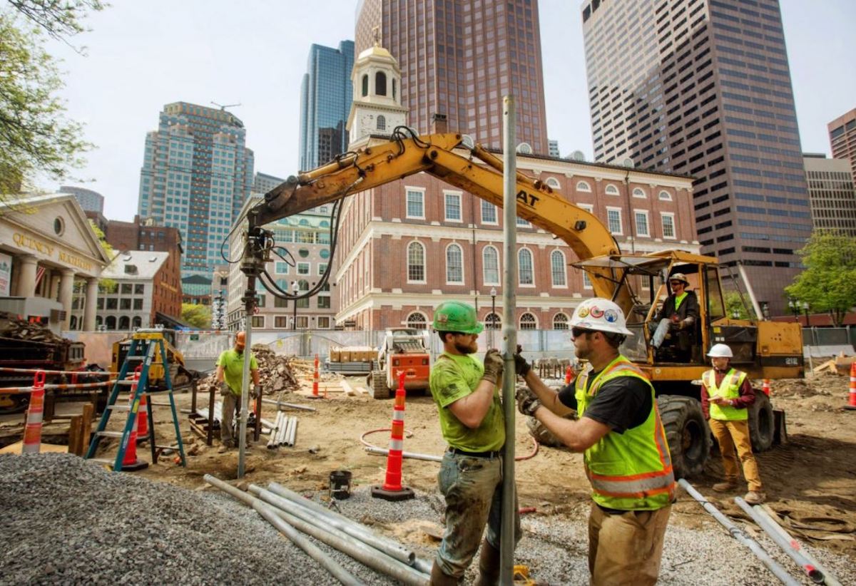 student working on construction site