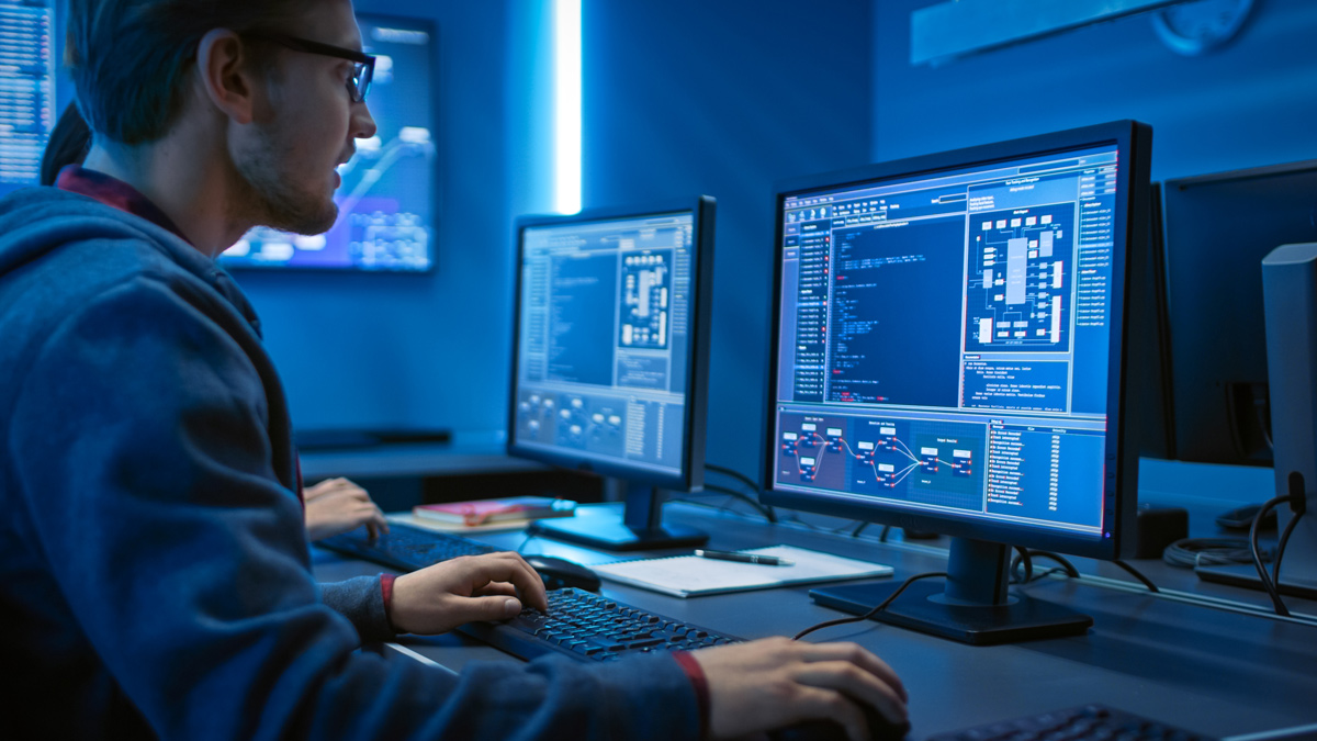 person working on computer