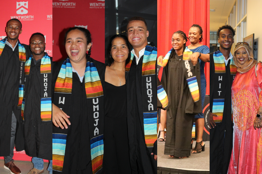 collage of students in graduation ceremony