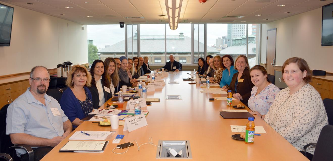 Delegates from Israel meeting with Wentworth staff members