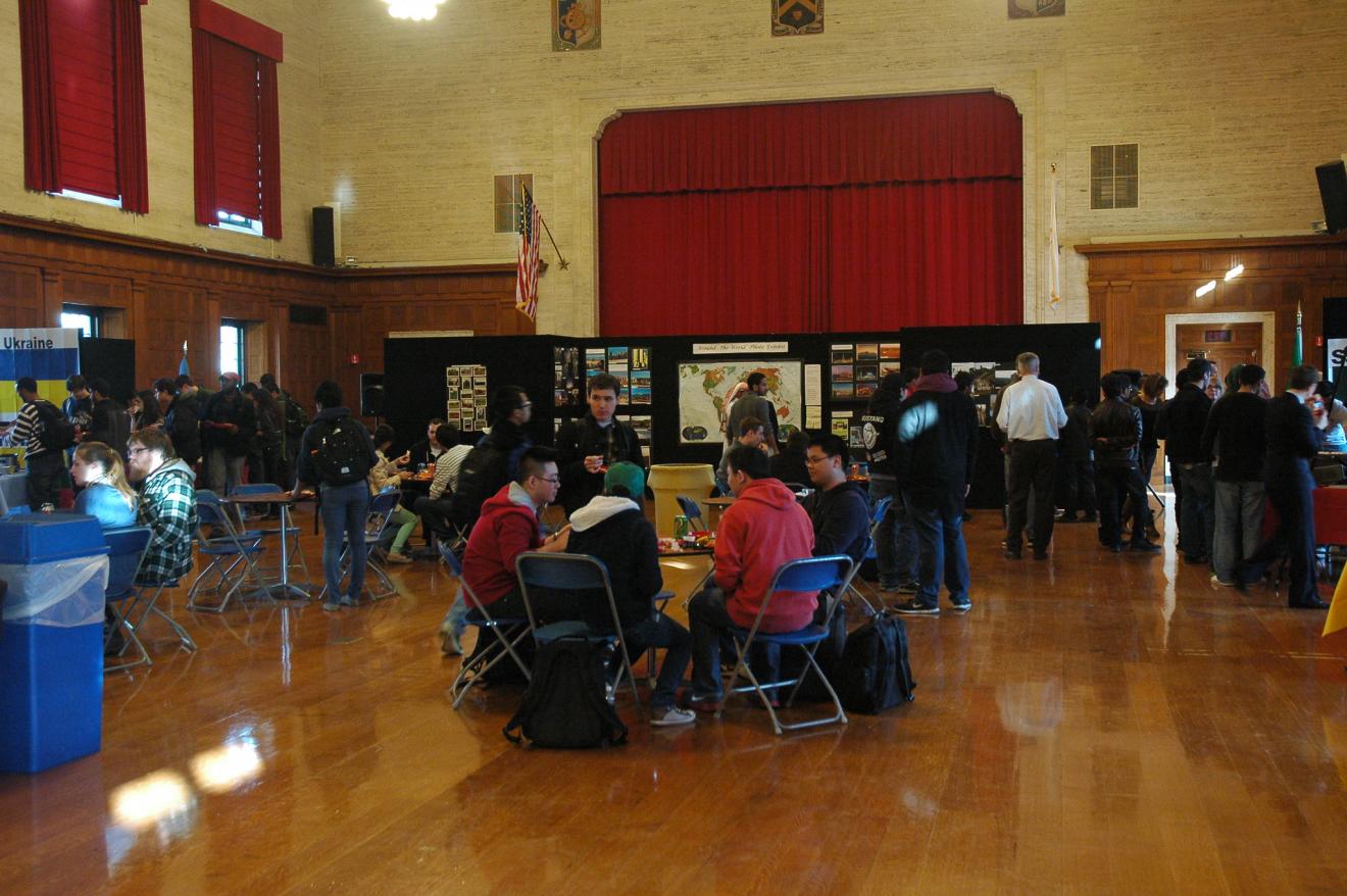 People sitting in Watson auditorium celebrating different cultures