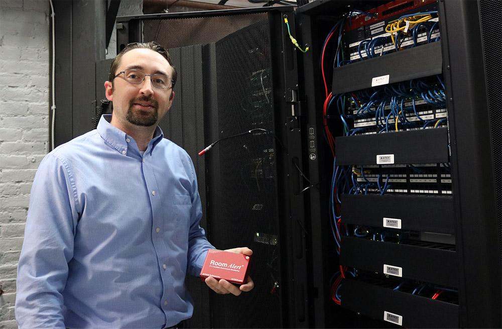 Richard Grundy in a server room