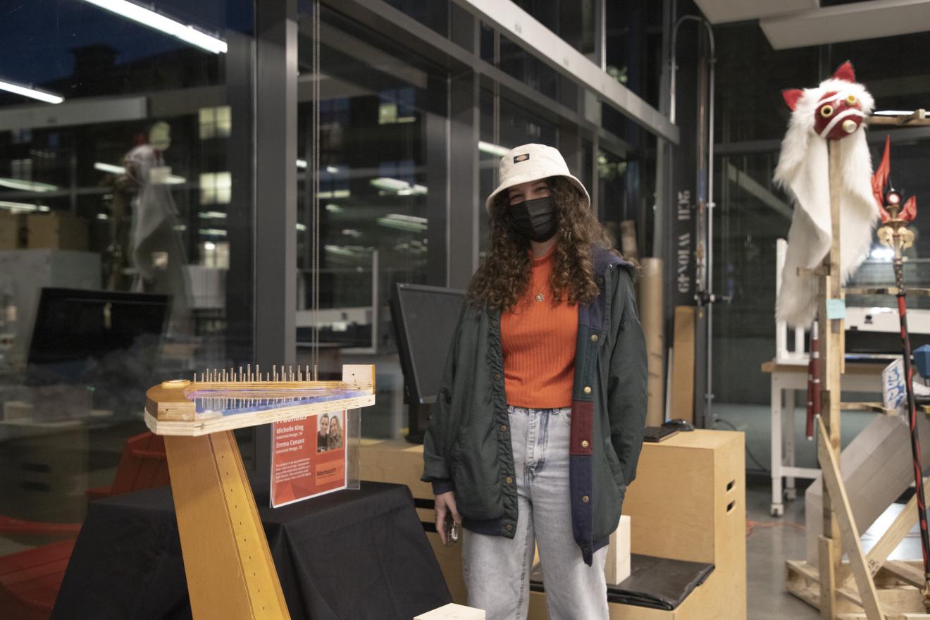 woman showing an LED table