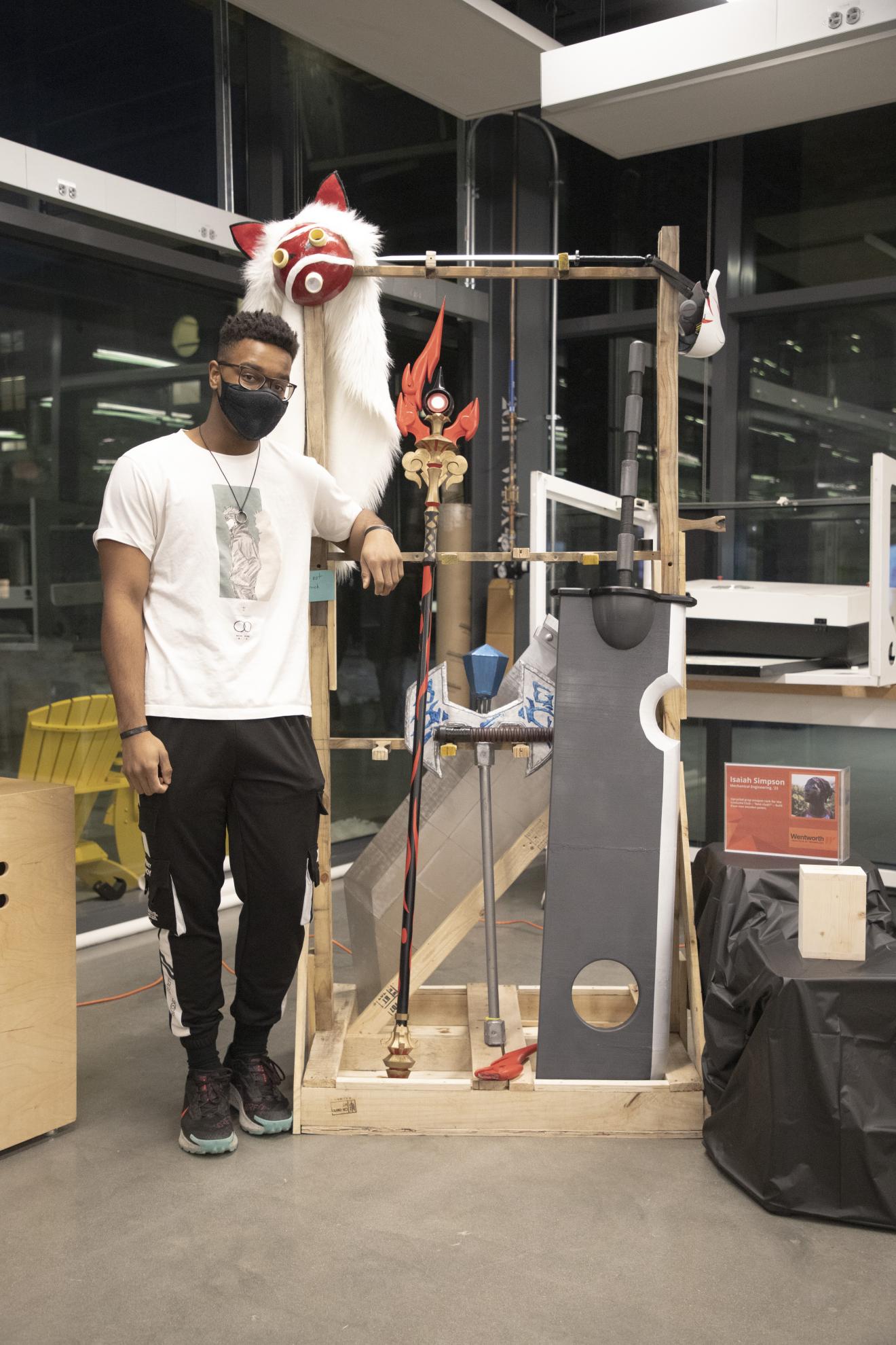 person standing with Medieval storage rack