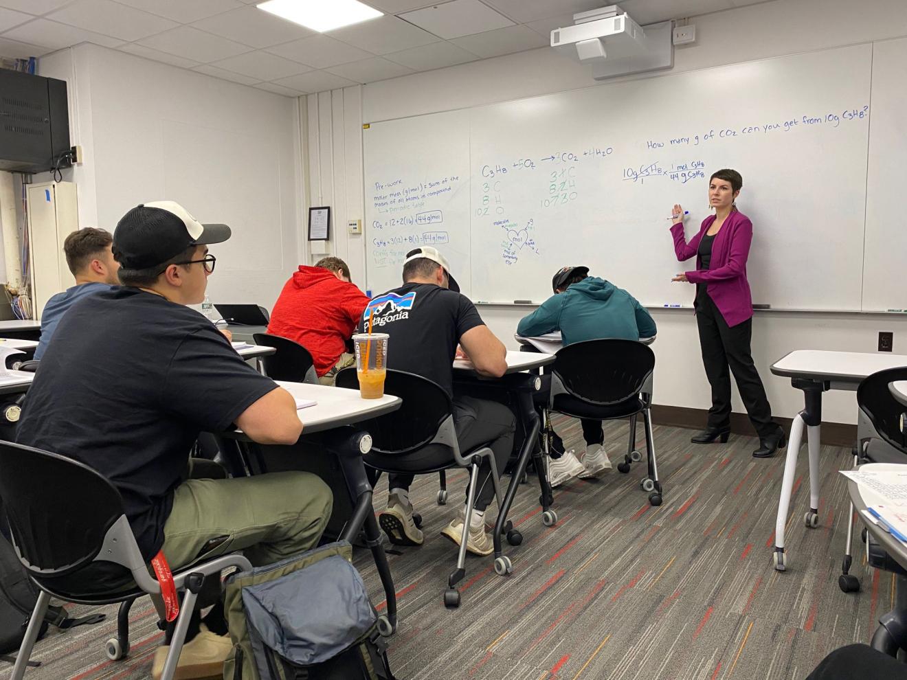 professor teaching to a small class