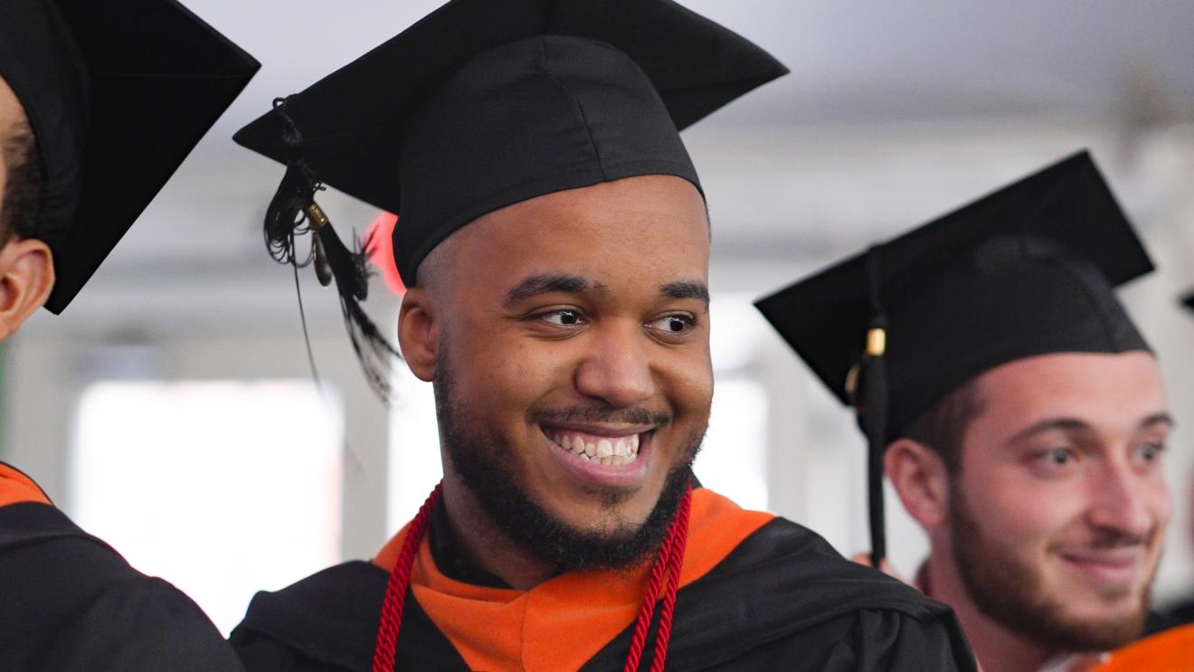 man in a graduation cap