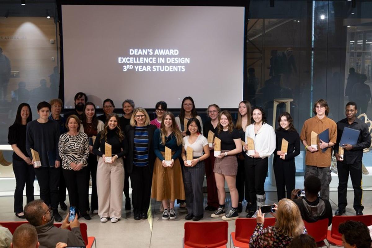 This year’s recipients of the Dean’s Award for Excellence in Design, presented annually to third-year design students.