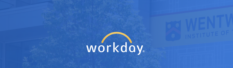 graphic with blue background and words "workday"