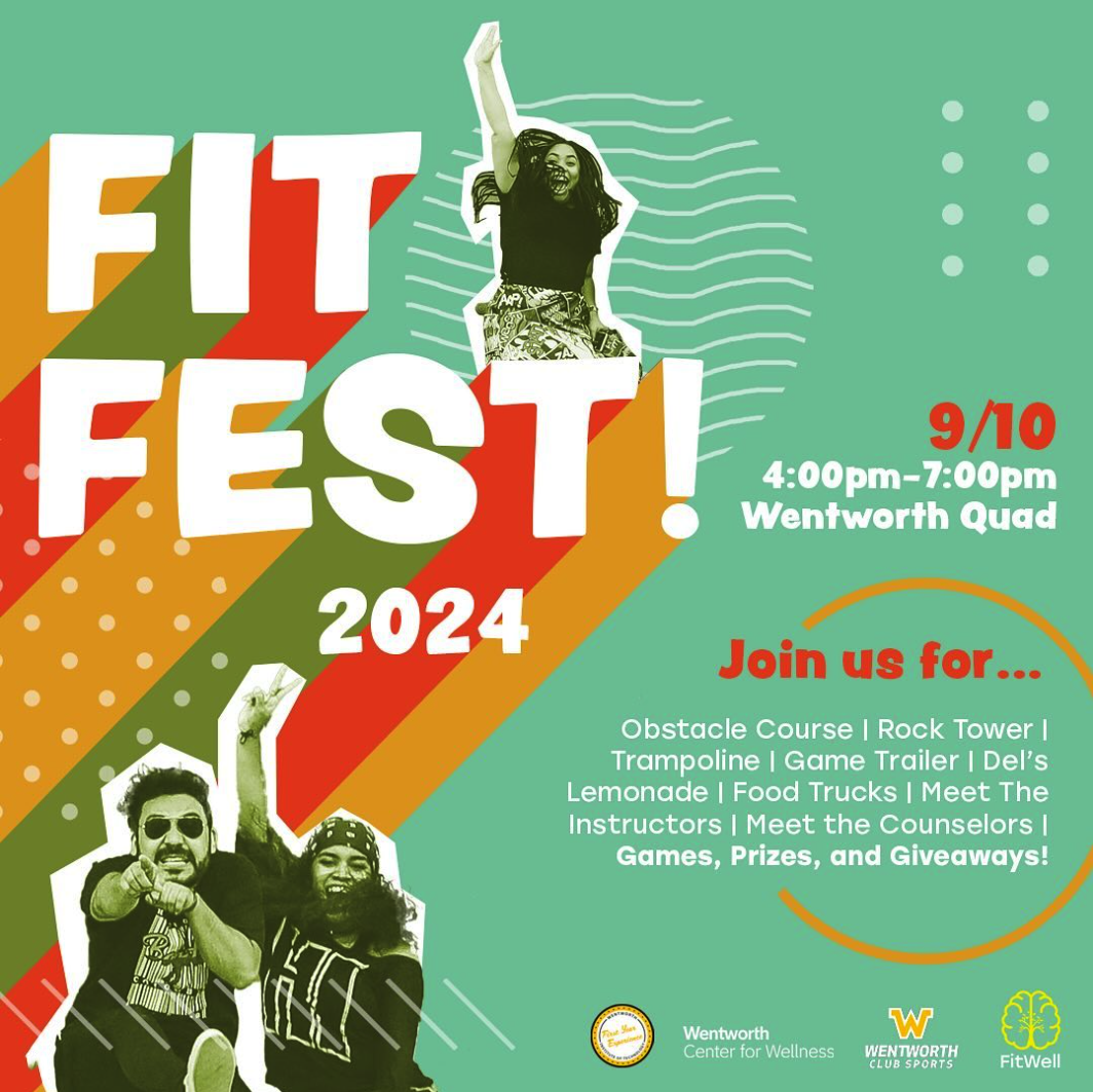 a graphic promoting an upcoming campus event called FitFest