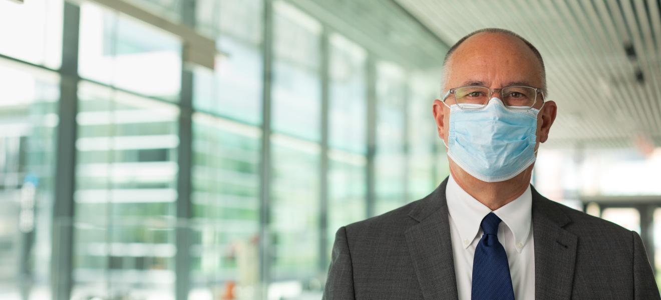 man wearing a surgical mask