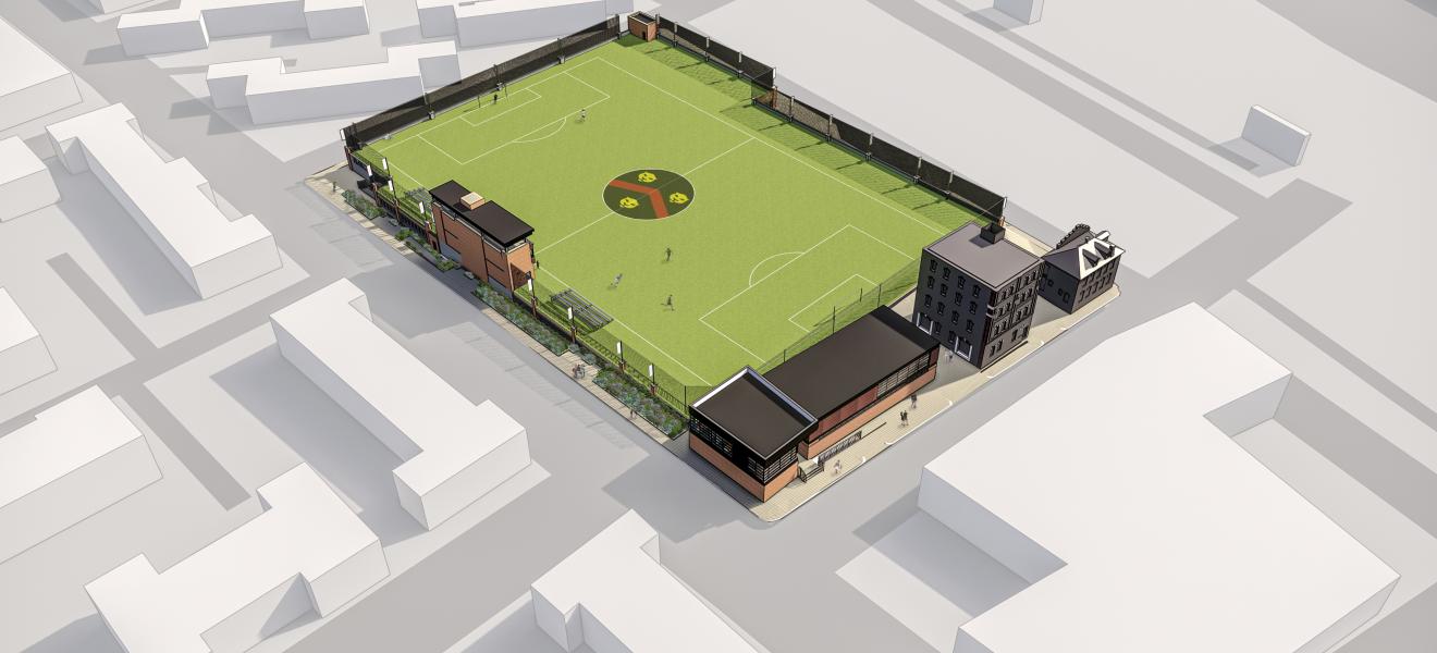 rendering of an athletic facility