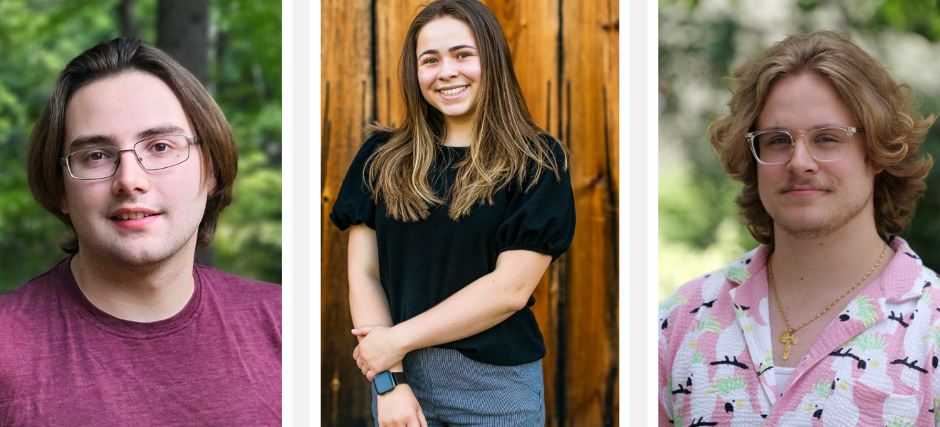 portraits of three different people