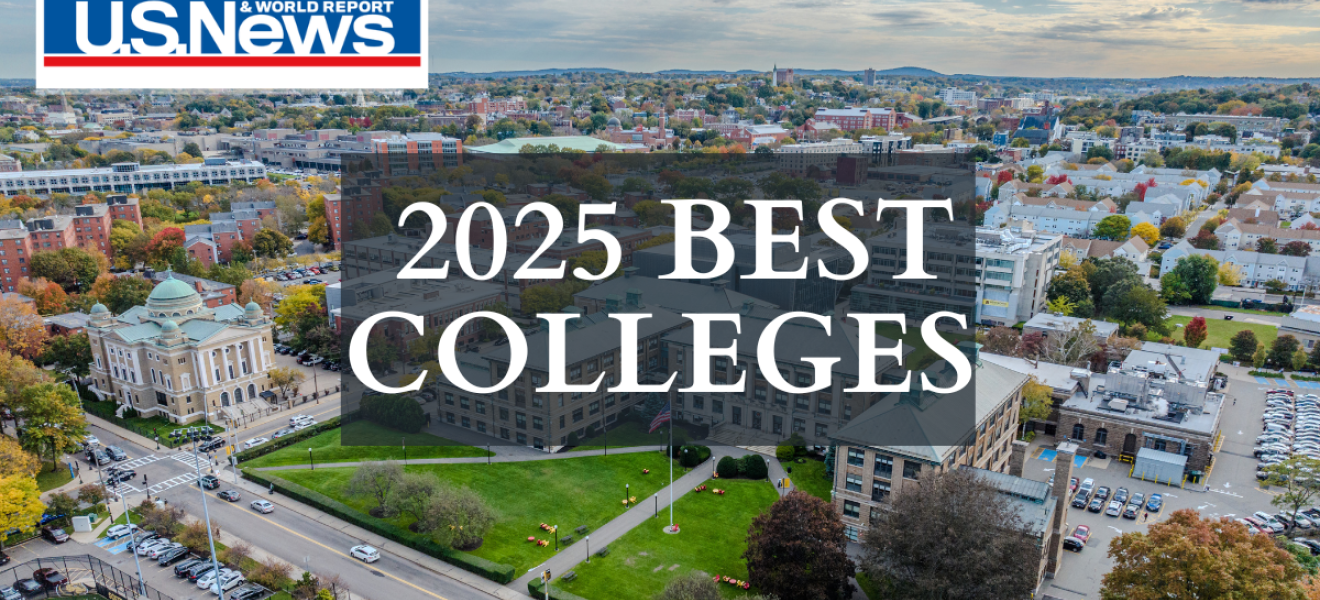 graphic showing college campus in background and words "best colleges"